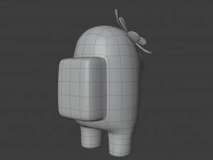 among us flower hat character 3D Model