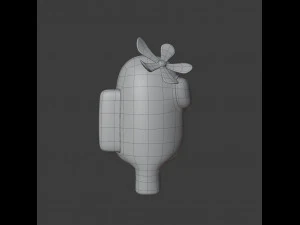 among us flower hat character 3D Model