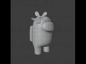 among us flower hat character 3D Model