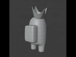 among us crown character 3D Model