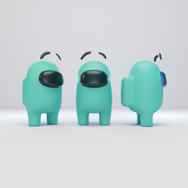 among us eyebrows character 3D Model .c4d .max .obj .3ds .fbx .stl .blend 