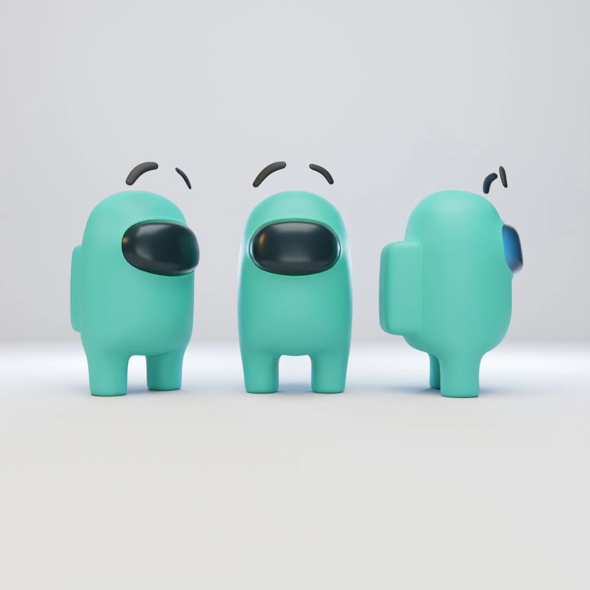 among us eyebrows character 3D Model .c4d .max .obj .3ds .fbx .stl .blend 
