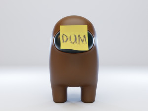 among us dum sticky note character 3D Model