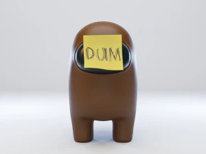 among us dum sticky note character 3D Model