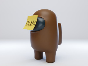 among us dum sticky note character 3D Model