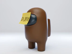 among us dum sticky note character 3D Model