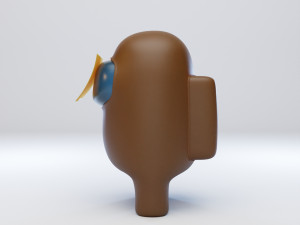 among us dum sticky note character 3D Model