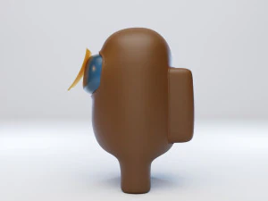 among us dum sticky note character 3D Model