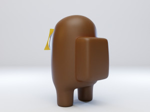 among us dum sticky note character 3D Model