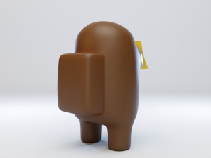 among us dum sticky note character 3D Model