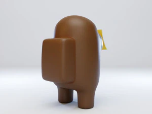 among us dum sticky note character 3D Model