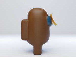 among us dum sticky note character 3D Model