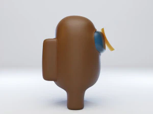 among us dum sticky note character 3D Model