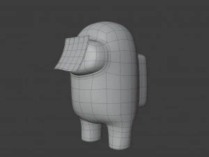 among us dum sticky note character 3D Model
