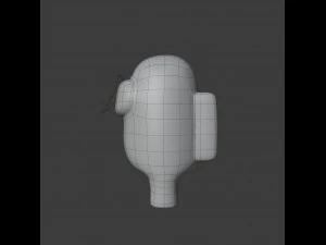 among us dum sticky note character 3D Model