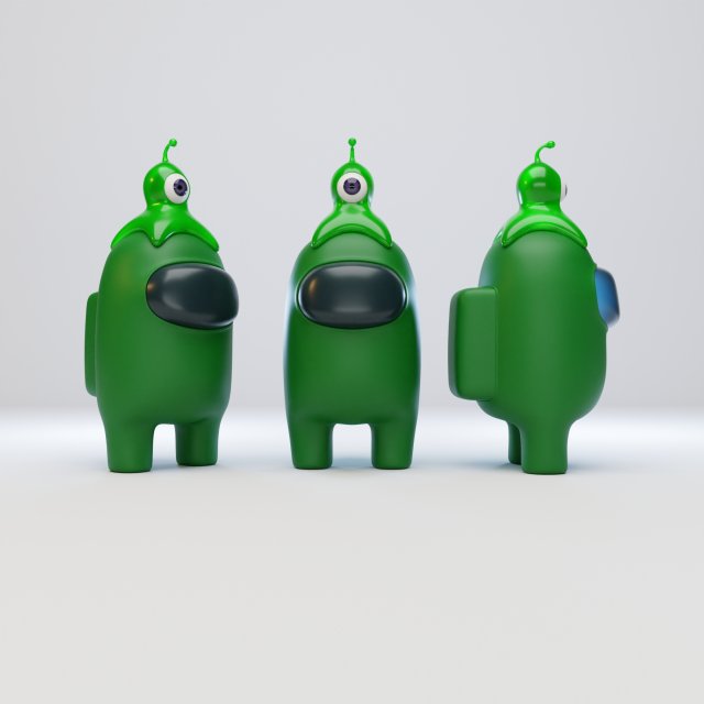among us brain slug character 3D मॉडल .c4d .max .obj .3ds .fbx .stl .blend 