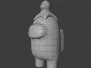 among us brain slug character 3D Model