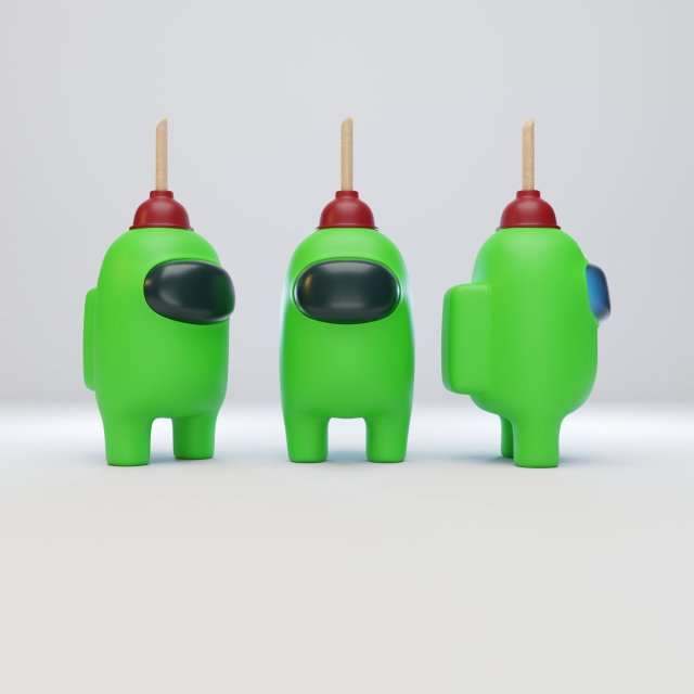 among us plunger character 3D Модель .c4d .max .obj .3ds .fbx .stl .blend 