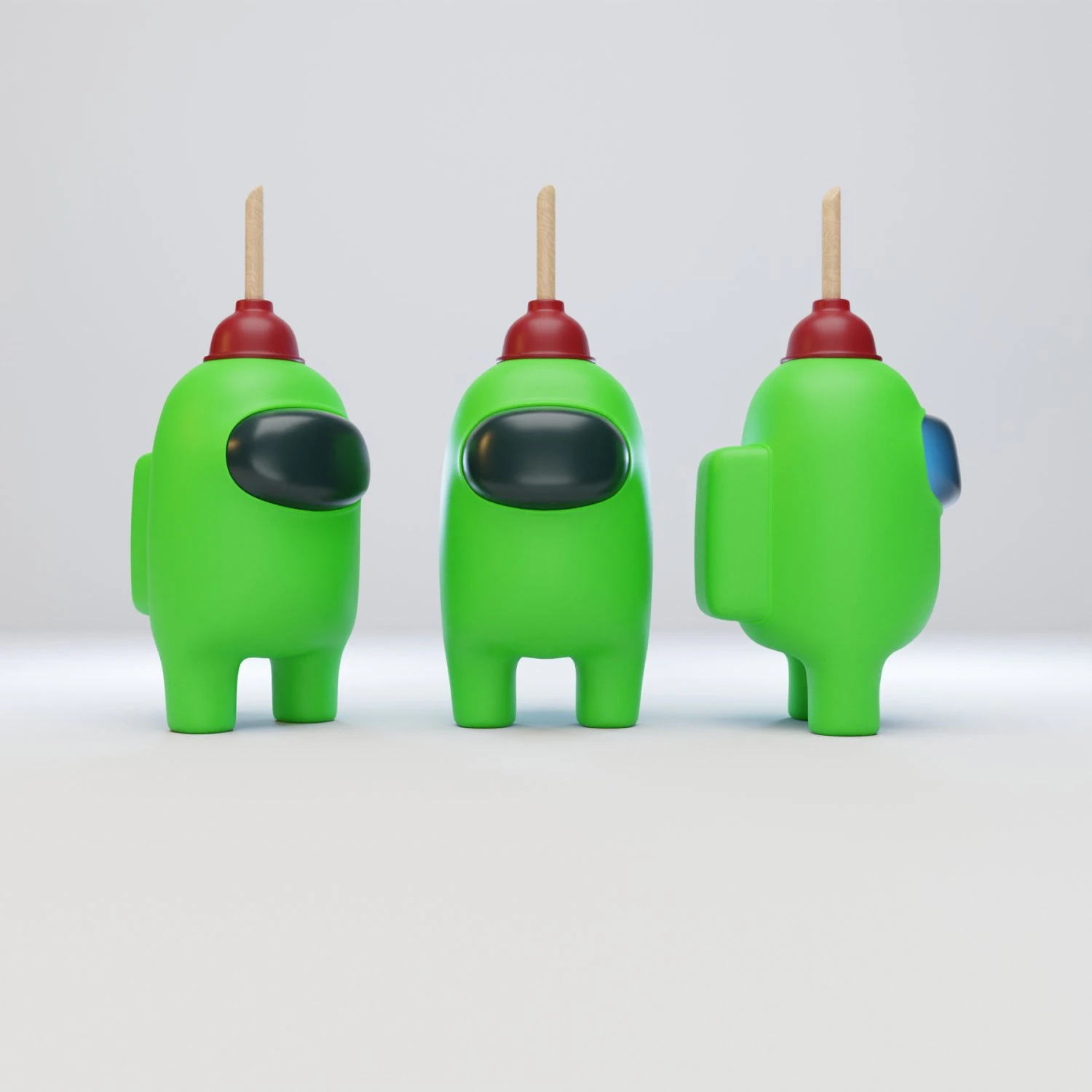 among us plunger character 3D Model .c4d .max .obj .3ds .fbx .stl .blend 