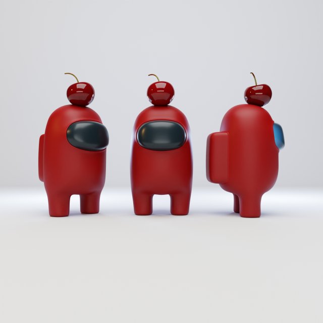 among us cherry hat character 3D 모델 .c4d .max .obj .3ds .fbx .stl .blend 