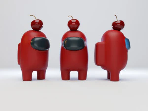 серед нас персонаж у вишневому капелюсі 3D Модель