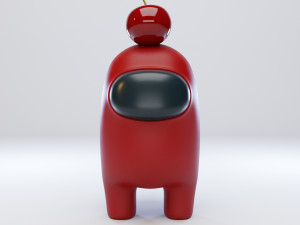 among us cherry hat character 3D 모델
