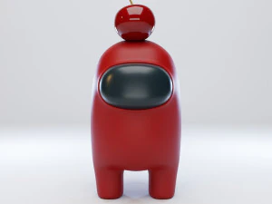 among us cherry hat character 3D Model