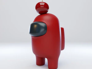 among us cherry hat character 3D Model