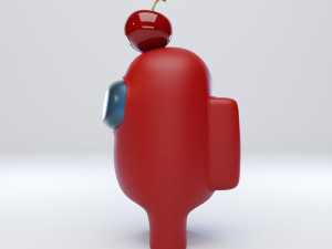 among us cherry hat character 3D 모델