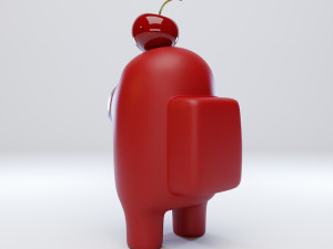 among us cherry hat character 3D 모델