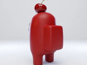 among us cherry hat character 3D Model