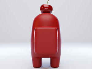 among us cherry hat character 3D 모델