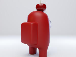 among us cherry hat character 3D 모델