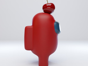 among us cherry hat character 3D 모델