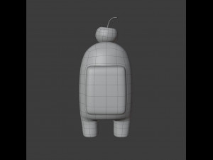 among us cherry hat character 3D 모델