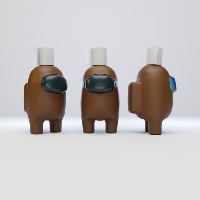among us toilet paper hat character 3D-Modell .c4d .max .obj .3ds .fbx .stl .blend 