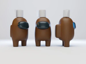 wśr&oacute;d nas postać kapelusza z papieru toaletowego Model 3D