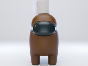 among us toilet paper hat character 3D-Modell