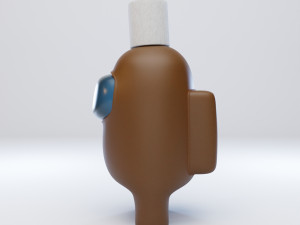 among us toilet paper hat character 3D-Modell