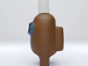 among us toilet paper hat character 3D Model