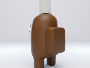 among us toilet paper hat character 3D-Modell