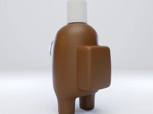 among us toilet paper hat character 3D Model