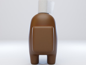 among us toilet paper hat character 3D-Modell