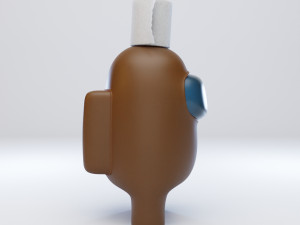 among us toilet paper hat character 3D-Modell