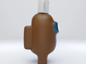 among us toilet paper hat character 3D Model