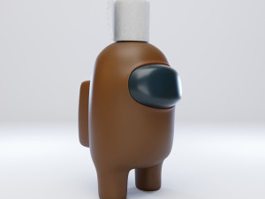 among us toilet paper hat character 3D-Modell