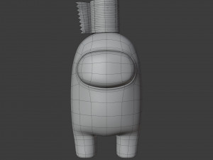 among us toilet paper hat character 3D-Modell