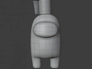among us toilet paper hat character 3D Model