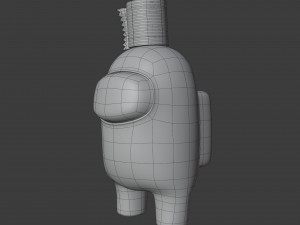 among us toilet paper hat character 3D-Modell