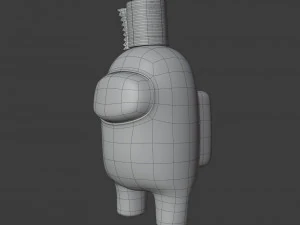among us toilet paper hat character 3D Model